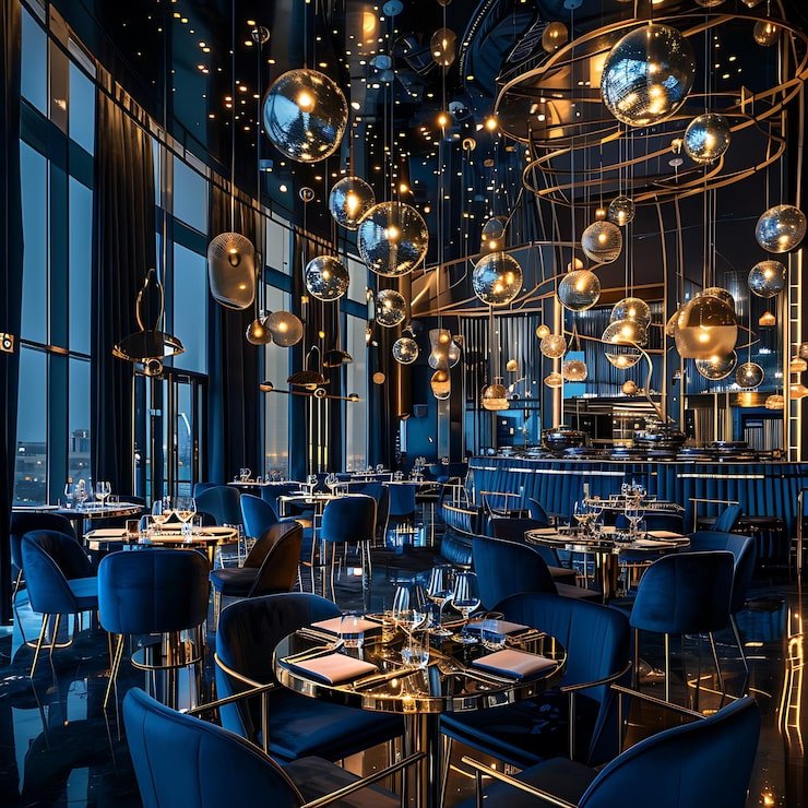 arafed view restaurant with lot tables chairs_900321 67037